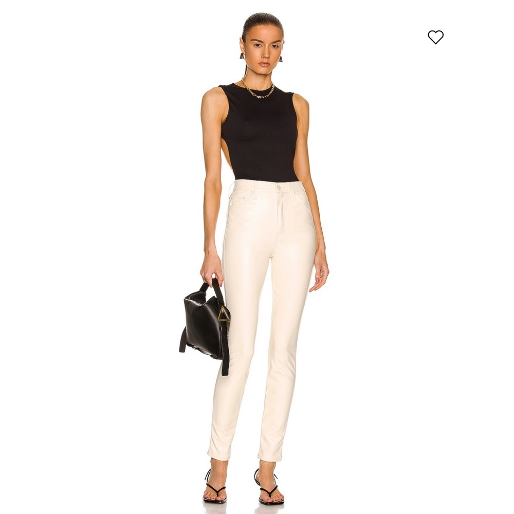 MOTHER Super Swooner Vegan Leather Color: Wax‎ On, Wax Off Sz 27 Cream